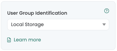 The „User Group Identification“ setting on Local Storage.