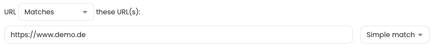 URL rule with the matching type „Simple match“.