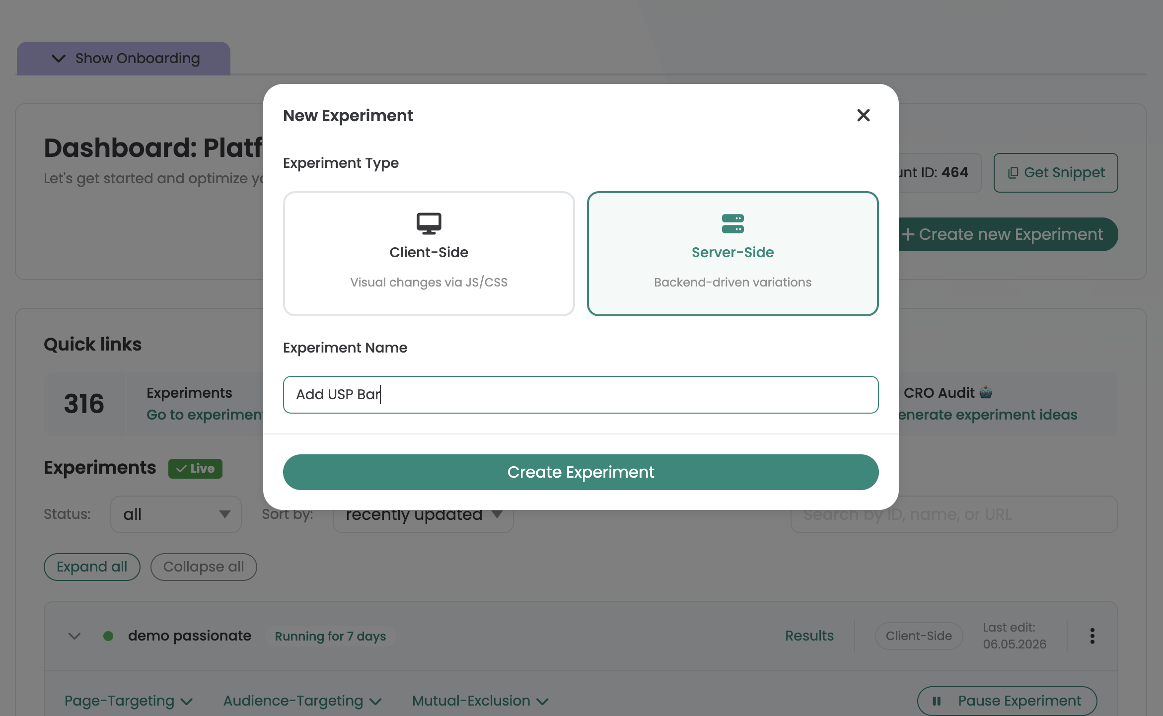 Server Side A/B Testing
